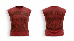 New Summer Sleeveless 100% Cotton Screen Printed Solid Crew Neck Distressed Hem Hip Hop Breathable Fashion Custom T-shirt Men - Product Image 2