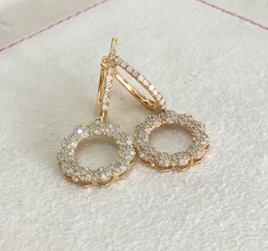 Pendientes Colgantes Circulares con Diamantes Redondos para Mujer, 1.30 Cttw, Engaste de Puntas, para Uso Diario, Plata de Ley 925, Joyería Moderna - Product Image 6