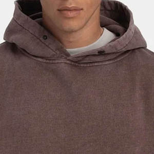 Custom Oversized Heavyweight Acid Wash Hoodie Vintage Mineral Wash Streetwear <b>Pullover</b> <b>Men</b> Cotton Fleece Drop Shoulder Hoody - Product Image 3