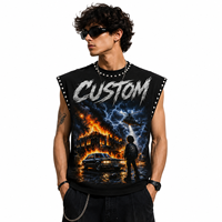 Débardeur Homme Personnalisé Imprimé Style Moto Biker avec Détails Rivets Col Rond et Logo Imprimé sur le Devant – Qualité Supérieure