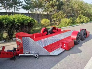 Remolque Pequeño Ozmatix <span class=keywords><strong>de</strong></span> Aluminio con Doble Eje, Elevación Hidráulica, <span class=keywords><strong>para</strong></span> Transporte <span class=keywords><strong>de</strong></span> Autos <span class=keywords><strong>de</strong></span> Carreras, con Plataforma Trasera Plegable - Product Image 1