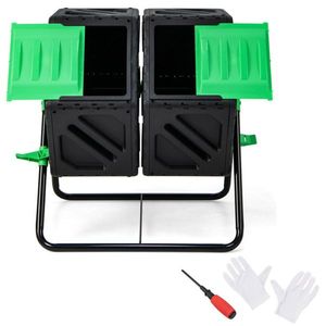 Composteur de jardin 130L avec portes coulissantes et aérateur pour la compostation - Product Image 2
