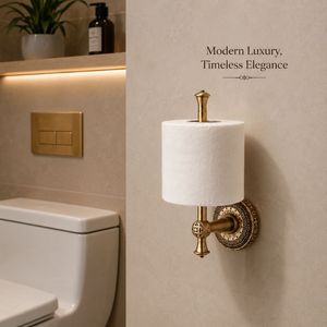 Porte-rouleau de papier toilette vertical en laiton de qualité supérieure, mural, décoratif de luxe, doré antique, pour salle de bain, accessoires de maison - Product Image 3