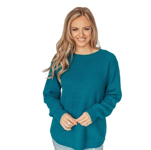 Suéteres transpirables personalizados para hombre, de invierno, con frente abierto, manga larga, tejidos, casuales, de color azul liso, con bolsillos. - Product Image 3