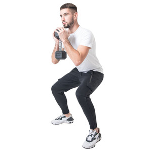 T-shirt de sport pour homme, coupe ajustée, en polyester, personnalisable, avec logo sur le devant, séchage rapide, pour la course à pied, la remise en forme, la salle de sport - Product Image 1
