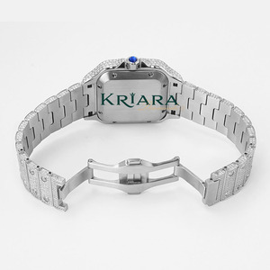 Montre analogique en acier inoxydable de qualité supérieure avec boîtier en verre, cadran rose, chiffres romains, mouvement à quartz analogique et fermoir déployant - Product Image 2