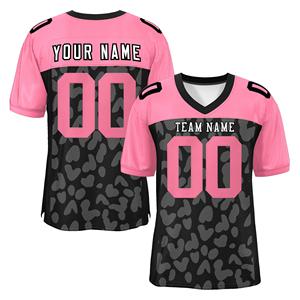 Camiseta de Práctica de Fútbol Americano Unisex Personalizada de Alta Calidad, Transpirable, Talla Grande, Manga Corta, Cuello en V, 100% Poliéster - Product Image 4