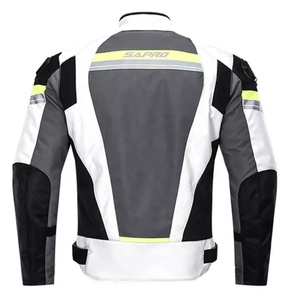 Chaqueta de Motocicleta SA.PRO para Hombre, Manga Larga, Cordura, Impermeable, Transpirable, con Bloques de Color, Resistente al Viento, Gris, Blanco, Amarillo, Logotipo Frontal - Product Image 2
