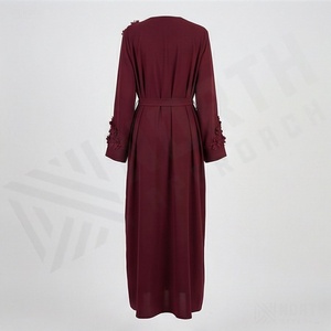 2025 OEM Kimono Outwear Abaya High Stretch Soft Thicker Polyester Fabric Muslim Women V Neck Long Sleeve Party Ramadan Wedding - Product Image 2