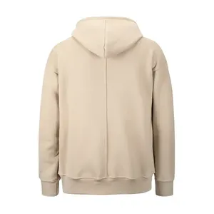 Sweat à capuche streetwear personnalisé pour homme, OEM, haute qualité, molleton uni, sans cordon, coupe oversize - Product Image 2