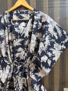 Caftán de Algodón Ecológico para Mujer, Estampado Floral, Vestido Maxi Holgado, Estilo Boho, para Uso Diario, Playa, Kimono de Verano - Product Image 4