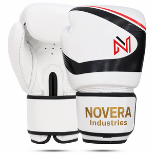 Gants de boxe personnalisés en cuir véritable pour l'entraînement au sparring, Muay Thai, Kickboxing, MMA, entraînement sur sac, fermeture à lacets, imperméables - Product Image 3