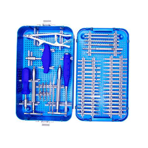 Kit d'instruments chirurgicaux pour traumatismes orthopédiques avec pinces de maintien osseux, plaques, vis, forets, tarauds et kit de petits fragments par Dentavex - Product Image 2