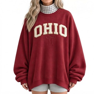 <b>Women</b>’s Casual Pullover Oversized Mock neck Sweatshirt Top Long Sleeve Relaxed Design <b>Checkered</b> Collar & Cuffs Stylish - Product Image 1