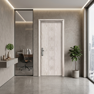 Puerta Interior Comercial Contemporánea Personalizable de MDF, Puerta de Entrada de Madera, Puerta de Dormitorio Moderna y Minimalista con Aislamiento Acústico y Térmico - Product Image 5