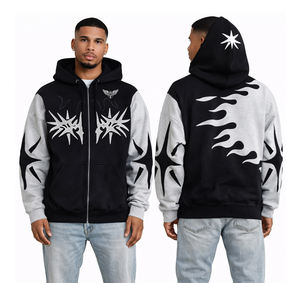 Sudadera con Capucha Negra Unisex Personalizada, Estilo Urbano, con Gráficos Góticos, de Algodón y Felpa, Casual, Talla Grande - Product Image 2