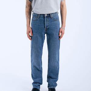 Jeans de Mezclilla de Algodón de Pierna Recta de Calidad Premium, Cintura Alta, Lavado a la Piedra, Peso Medio, Estilo Casual para Hombre, Otoño - Product Image 6