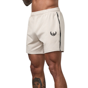 Pantalones Cortos Deportivos para Hombre, Color Beige, con Cintas Adhesivas, Casuales, para Gimnasio, Ligeros, para Correr, Verano, Ropa Deportiva - Product Image 1