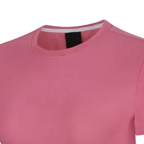 Haut court tricoté rose à col rond et manches courtes pour femme, couleur unie, style décontracté, fabricant de vêtements sans manches sous marque privée - Product Image 3
