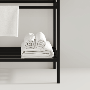 24 \ "bianco lucido bagno Set Freestanding Console lavello rettangolare in ceramica rubinetto aperto gambe in metallo - Product Image 4