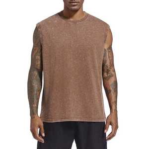 Camiseta sin Mangas con Logotipo Personalizado, 100% Algodón, Estilo Punk, Lavado Ácido, Estampado Animal, Ropa Urbana para Hombre - Product Image 5