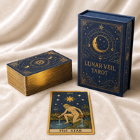 Cartes de tarot et d'oracle de luxe avec impression personnalisée, logo sur mesure, dorure à chaud et bordure noire, fabrication OEM en gros