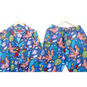 Conjunto de Pijama Largo Elegante y Cómodo con Estampado Floral Hecho a Mano en India para Mujer, Ropa de Dormir para Toda Temporada, el Mejor Regalo para el Día de la Madre - Product Image 6