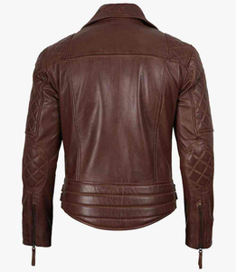 Veste bomber en cuir de vachette de haute qualité sur mesure en gros, marron vintage, coupe slim, pour homme, veste en cuir d'hiver pour homme - Product Image 2