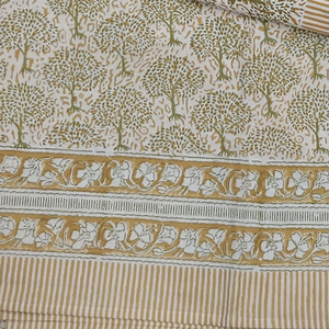 Jaipuri Indian Hand Block Printed 100% Cotton Luxury <b>King</b> <b>Size</b> Bedsheet Set Soft Durable Breathable Eco-friendly All Season Home - Product Image 3