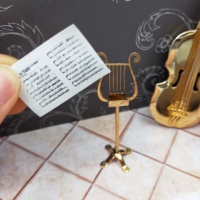 Accessoires miniatures pour maison de poupée 1:12, salle de musique fantaisie en laiton doré, cadeau en métal