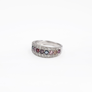 Anillo de Plata de Ley 925 con Zafiro Natural Multicolor, Chapado en Rodio, para Compromiso o Aniversario, Joyería Fina, OEM, ODM - Product Image 2