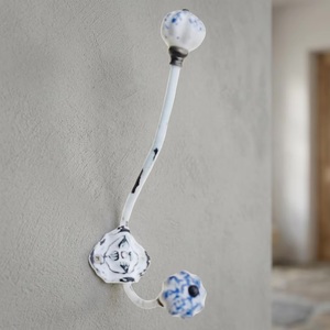 Vintage Ceramic Metal <b>Wall</b> Hook Eco-Friendly & Waterproof Adjustable Design Self-Adhesive Installation for Clothing - Product Image 3