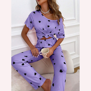 Unique Style Top Selling Wholesale Price Sleepwear Women Night <b>Suit</b> Long Sleeve Shirts With <b>Pajama</b> Women Night <b>Suit</b> - Product Image 5