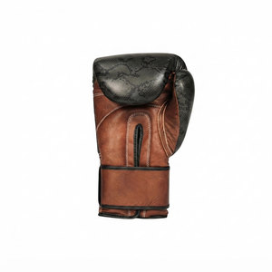 Leather Boxing <b>Gloves</b> Training Lightweight Soft Anti-Slip Brown <b>Black</b> Snake Print Durable Professional Customizable <b>Mesh</b> Lining - Product Image 2