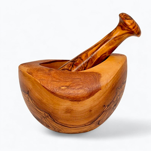 Ensemble mortier et pilon en bois écologique et durable pour la vente en gros |   Moulin à épices en bois naturel |   Broyeur d'herbes |   Ustensile de cuisine fait main - Product Image 5