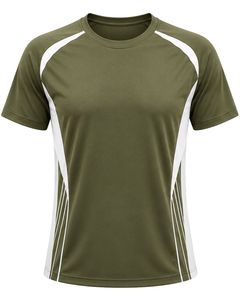 Olive Green And White Quick Dry <b>Polyester</b> Sports T <b>Shirt</b> For Men Custom Team Training Running Jersey Tee Breathable Gym Wear Pro - Product Image 1