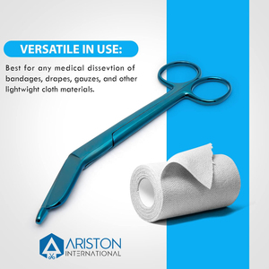 Ciseaux de sécurité et de traumatologie Lister en acier inoxydable – Ciseaux utilitaires de premiers secours pour la maison, les soins infirmiers, médicaux et chirurgicaux – Matériau métallique - Product Image 3