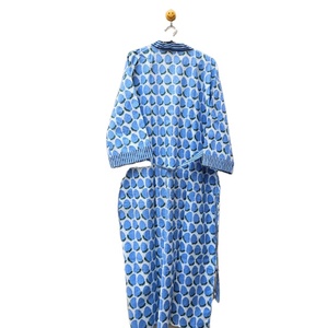 Kimono Largo de Algodón Hecho a Mano con Estampado de Bloques para Mujer Estilo Boho Hippie Ropa de Dormir Bata de Dama de Honor y Camisón Ropa Íntima - Product Image 6