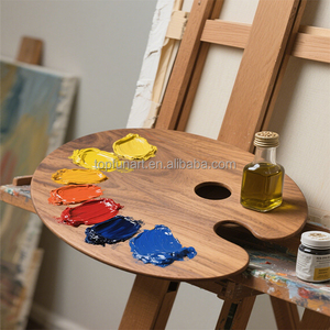 Paleta <span class=keywords><strong>de</strong></span> Madera Ovalada Personalizable para Pintura <span class=keywords><strong>de</strong></span> Acuarela/Óleo/Acrílica, Ligera y Fácil <span class=keywords><strong>de</strong></span> Limpiar, Ideal para Promociones - Product Image 1