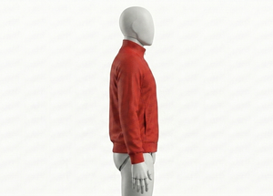 Blouson de sport zippé rouge en maille pour homme, col montant, respirant, coupe classique, idéal pour l'automne - Product Image 6