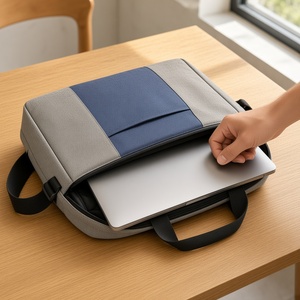Bolsa para documentos y portátil con logotipo personalizado, bandolera bicolor para regalo corporativo, MOQ bajo - Product Image 3