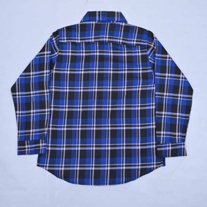 Camisa de franela a cuadros azul personalizada de calidad premium con logo impreso TTA, manga larga, con botones, informal, para mujer - Product Image 2