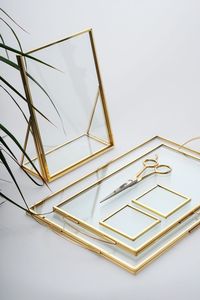 Home Decor Glass & Metal Hanging Photo <b>Frame</b> for <b>Wall</b> Decoration, with 2 Sides Glass Customized <b>Frames</b> - Product Image 5