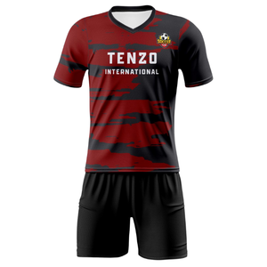 Uniforme de Fútbol Personalizado ODM OEM 2025, Conjunto de Camiseta de Fútbol de Moda, Pantalones Cortos Impresos de Secado Rápido, Transpirables y Ligeros, 100% Poliéster - Product Image 2