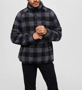 Abrigo de Primavera 2026 de Gran Venta, Chaqueta Polar de Color Sólido con Cuello Alto y Cremallera, Manga Larga Holgada, Oversize, Personalizada, de Forro Polar Sherpa para Hombre - Product Image 1