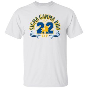ซิกมาแกมมาโรเสื้อยืดสีขาวพิมพ์ลายกราฟิกสีน้ำเงินรอยัลโกลด์ 1922 แขนสั้นคอกลมสตรีนักศึกษาแฟชั่นลำลองวิทยาลัย - Product Image 1