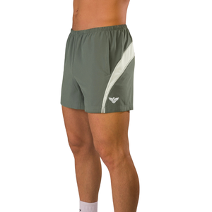<b>Mens</b> Olive Green <b>Bermuda</b> <b>Shorts</b> Mid Waist Quick Dry Breathable Athletic Gym Workout Training Side Stripe Soft Casual - Product Image 4