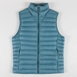 Ocean Blue Teal <b>Men</b> Lightweight Quilted Puffer <b>Vest</b> Stand Collar Full Zip Custom Logo Private Label Winter Outerwear Wholesale - Product Image 1