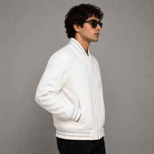 Viral Varsity <b>Jacket</b> High Quality Men's Letterman Varsity <b>Jacket</b> Wool Body Genuine Leather Sleeves Winter Wear <b>Smart</b> Stylish - Product Image 3