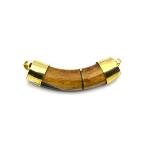 Colgante de Hueso de Buey Tallado a Mano en Forma de Media Luna: Doble Enganche Dorado, Joyería de Hueso Curvado, Hueso Tallado, Fabricante de Joyería de Hueso Natural - Product Image 6